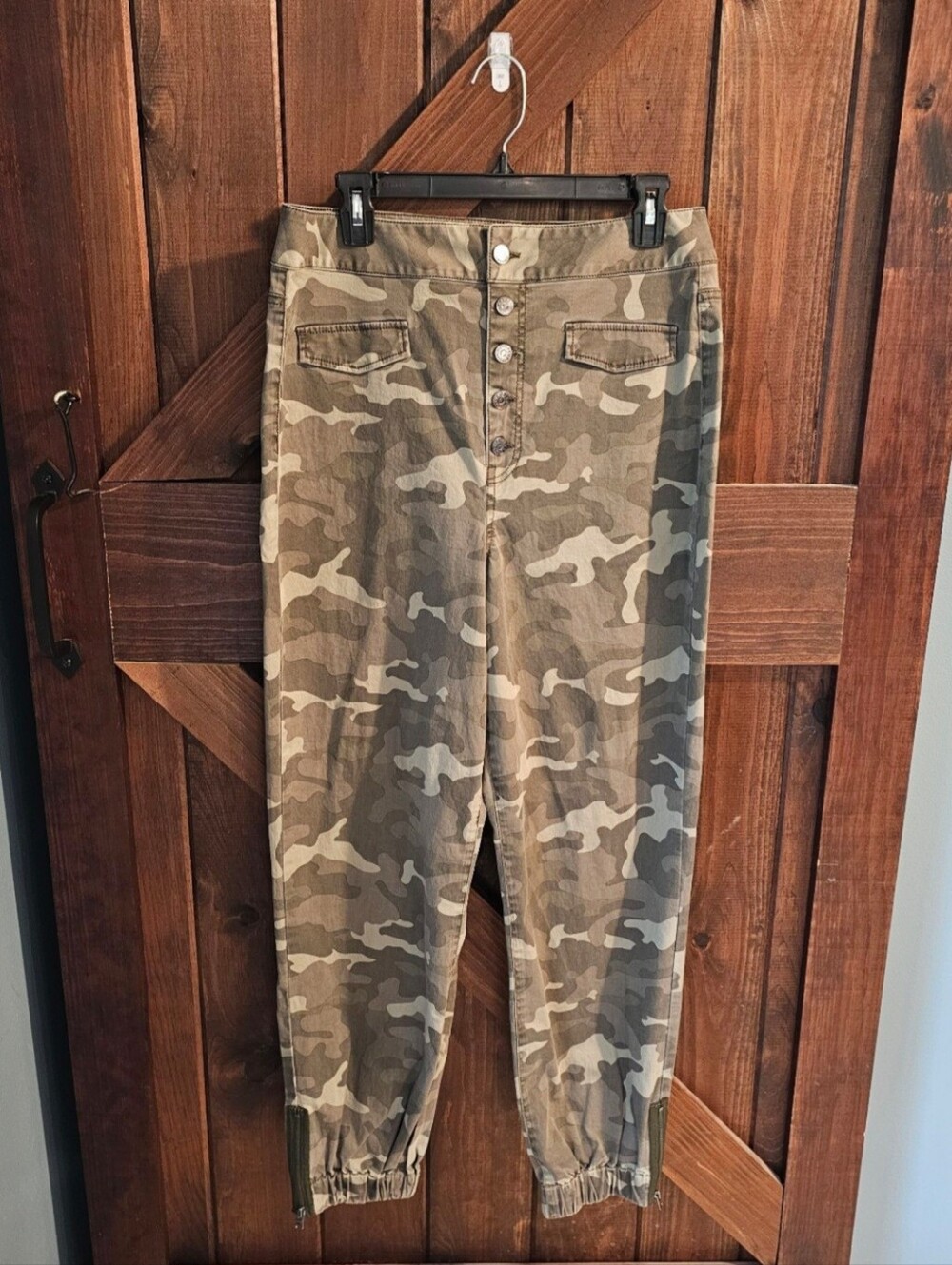 Express Camo Super High Waisted Button Fly Utility Jogger Pants Size 12L